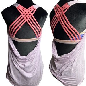EUC Lululemon Wild Tank Size 6 Color heathered pretty purple/bleacher stripe